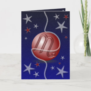 Skorpio Weihnachtskarte. Feiertagskarte