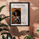 Skorpio | Zodiac Astrology Foto Newspapier Poster<br><div class="desc">Dieses Zodiac-Poster zum Geburtstag ist so gestaltet, dass es wie ein elegantes Zeitungscover aussieht, das Ihr eigenes Foto und Ihre eigenen Informationen enthält. Perfekt geeignet für Freunde und Familie, um ihnen einen wundervollen Ehrentag zu wünschen. Mit dem Namen der Empfänger, Geburtstag- und Tierkreiszeichen-Persönlichkeitsmerkmalen inklusive, macht dieses Poster den perfekten Sake....</div>