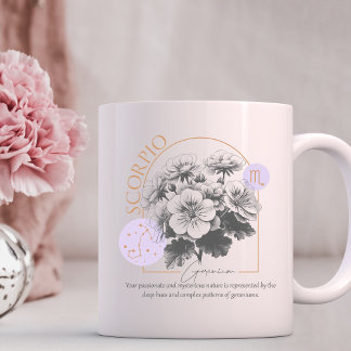 Skorpio zodiac Geburt Blume Monat Geburtstag Kaffeetasse