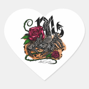 Skorpio - Zodiac Herz-Aufkleber