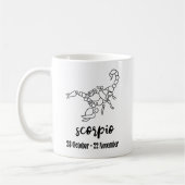 Skorpio, Zodiaka-Zeichen Kaffeetasse (Links)