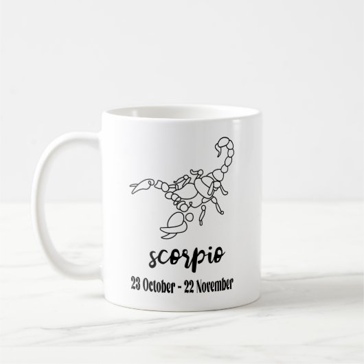 Skorpio, Zodiaka-Zeichen Kaffeetasse (Links)