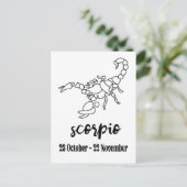 Skorpio, Zodiaka-Zeichen Postkarte (Stehend Vorderseite)