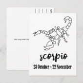 Skorpio, Zodiaka-Zeichen Postkarte (Vorne/Hinten)