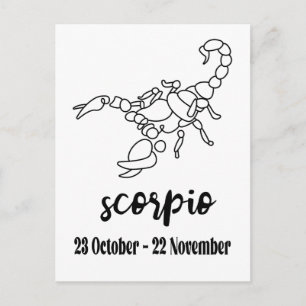 Skorpio, Zodiaka-Zeichen Postkarte