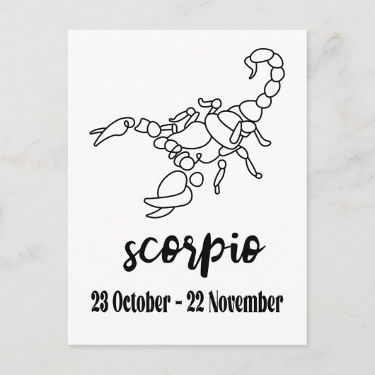 Skorpio, Zodiaka-Zeichen Postkarte (Vorderseite)