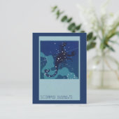 Skorpiokonstellation, Vintage Zodiakastastrologie Postkarte (Stehend Vorderseite)