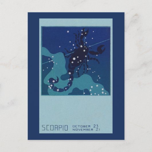 Skorpiokonstellation, Vintage Zodiakastastrologie Postkarte (Vorderseite)