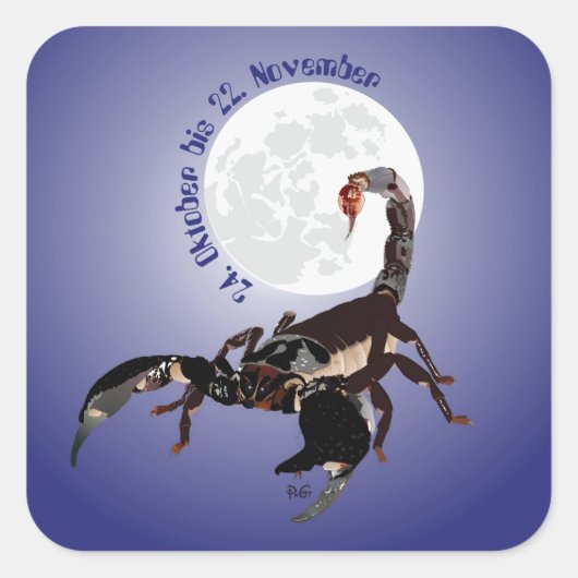 Skorpion 24. Oktober bis 22. November Aufkleber (Vorderseite)