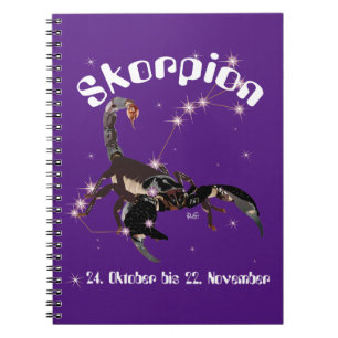 Skorpion 24. Oktober bis 22 November Notizheft Notizblock