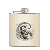 Skorpion Crescent Moon Astrologie Zodiac Scorpio Flachmann (Vorderseite)