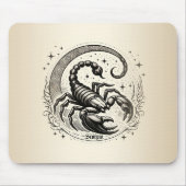 Skorpion Crescent Moon Astrologie Zodiac Scorpio Mousepad (Vorne)