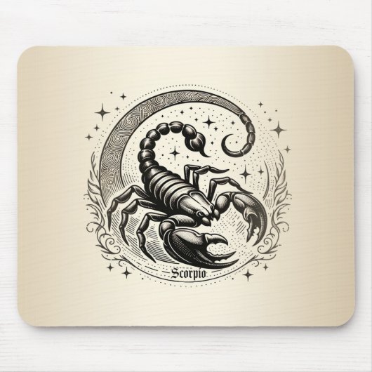Skorpion Crescent Moon Astrologie Zodiac Scorpio Mousepad (Vorne)