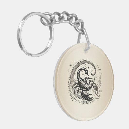 Skorpion Crescent Moon Astrologie Zodiac Scorpio Schlüsselanhänger (Vorderseite links)