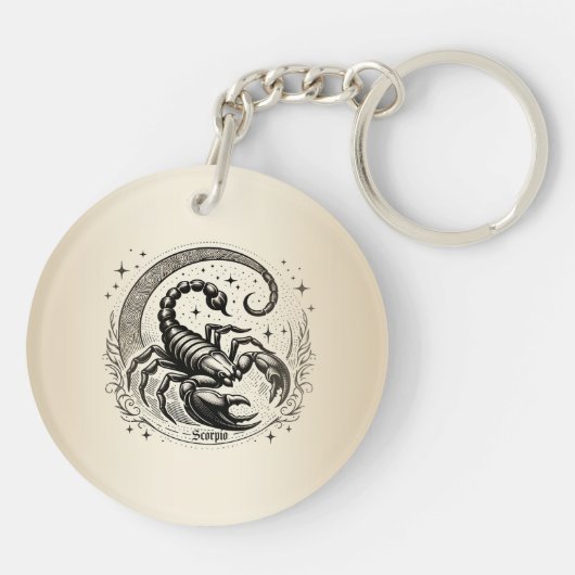 Skorpion Crescent Moon Astrologie Zodiac Scorpio Schlüsselanhänger (Rückseite)