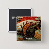 Skorpion das Sternzeichen Geburtstag Button (Vorne & Hinten)