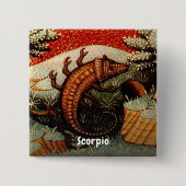 Skorpion das Sternzeichen Geburtstag Button (Vorderseite)