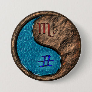 Skorpion & Erde Ochse Button