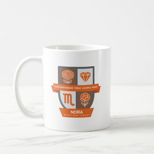 Skorpion Geburtstagswappen™ für 1.-21. November Ta Kaffeetasse (Links)