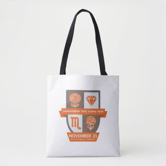 Skorpion Geburtstagswappen™ für 1.-21. November Tasche (Vorderseite)