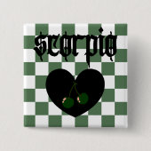 Skorpion Gothic Ästhetik Karo-Kirschen-Design Button (Vorderseite)