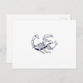 Skorpion Hand Drawing Kontur Postkarte (Vorne/Hinten)