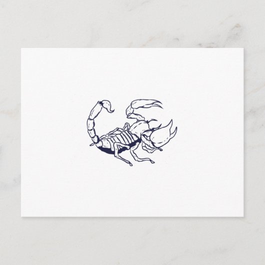 Skorpion Hand Drawing Kontur Postkarte (Vorderseite)