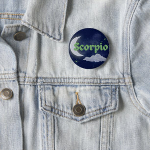 Skorpion Himmelsästhetik Mond Wolken Sterne Kunst Button