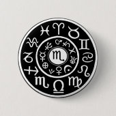 Skorpion Himmelsdesign Button (Vorderseite)
