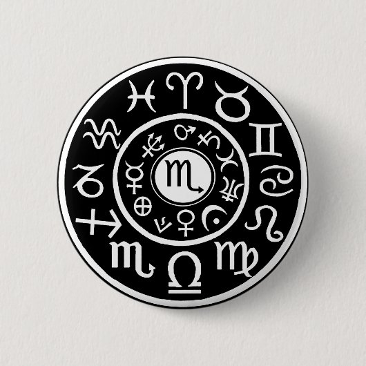 Skorpion Himmelsdesign Button (Vorderseite)