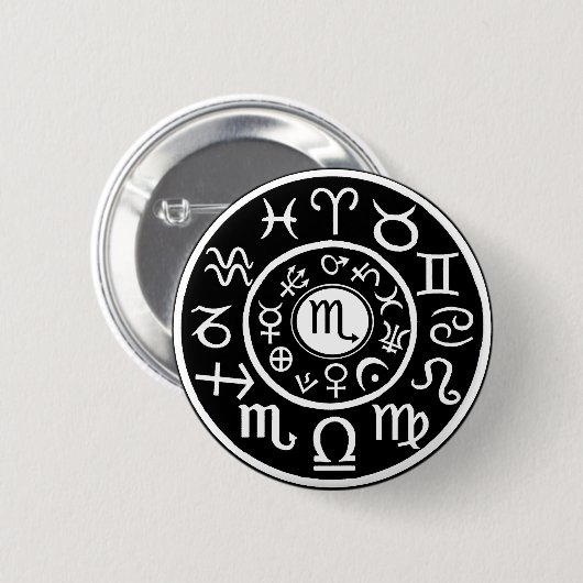 Skorpion Himmelsdesign Button (Vorne & Hinten)