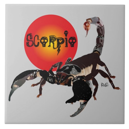 Skorpion Keramik Fotofliese Fliese (Vorderseite)