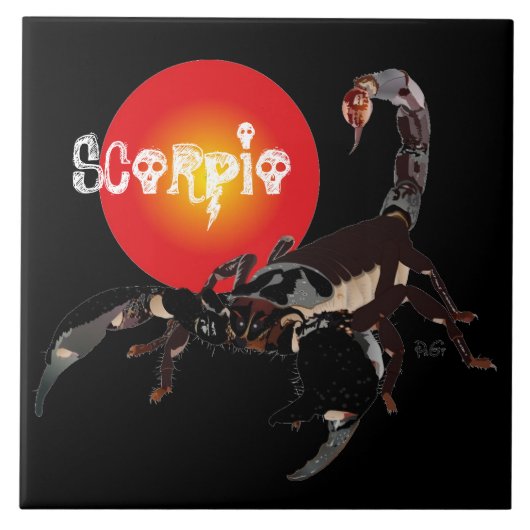 Skorpion Keramik Fotofliese Fliese (Vorderseite)