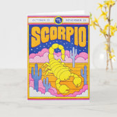 Skorpion Letterpress Karte (Gelbe Blume)