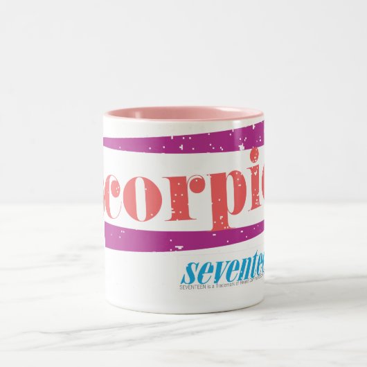 Skorpion LtPink Zweifarbige Tasse (Mittel)