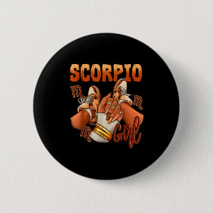 Skorpion Mädchen Geburtstag Melanin Schwarze Frau Button