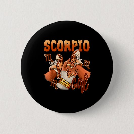 Skorpion Mädchen Geburtstag Melanin Schwarze Frau  Button (Vorderseite)