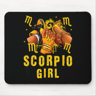 Skorpion Mädchen Geburtstag Schwarze Frau High Hee Mousepad