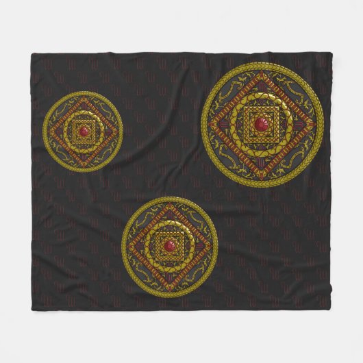 Skorpion Mandala Fleece-Decke Fleecedecke (Vorderseite (Horizontal))