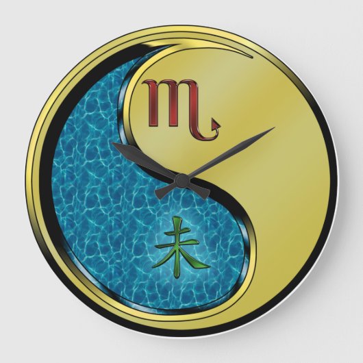 Skorpion & Metall Ziege Große Wanduhr (Vorderseite)