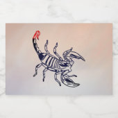 Skorpion mit rotem Stachel Alkoholflaschenetikett (Einzelnes Label)