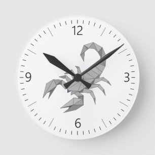 Skorpion Origami Runde Wanduhr