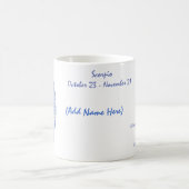 Skorpion - personalisierte Tierkreis-Tasse Kaffeetasse (Mittel)