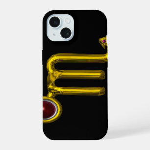 SKORPION , roter Granat und Gold iPhone 15 Hülle