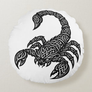 Skorpion Skorpion-Siegel — Mythische Zodiac-Tinte Rundes Kissen