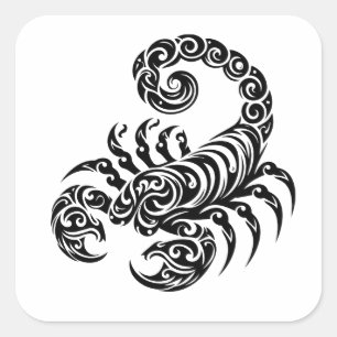 Skorpion-Stammes-Tattoo Quadratischer Aufkleber