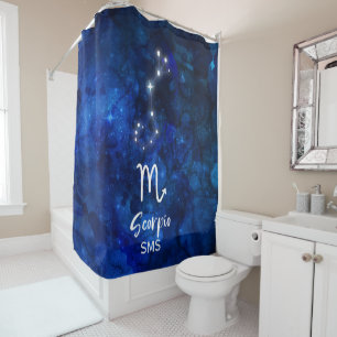 Skorpion-Sternbild Blaue Galaxie Monogramm Duschvorhang