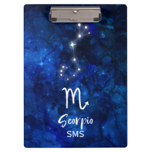 Skorpion-Sternbild Blaue Galaxie-Monogramm Klemmbrett