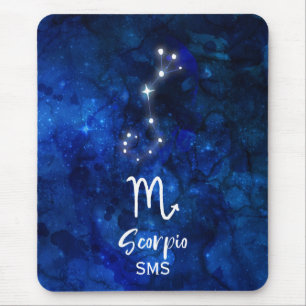 Skorpion-Sternbild Blaue Galaxie Monogramm Mousepad