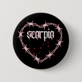 Skorpion Sternbild Gothic Dunkle Edgy Geburtstag Button (Vorderseite)
